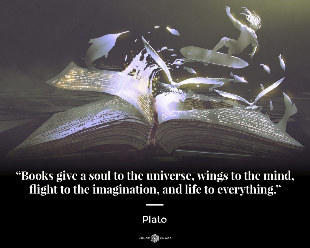 Plato Quote: Open book imagination